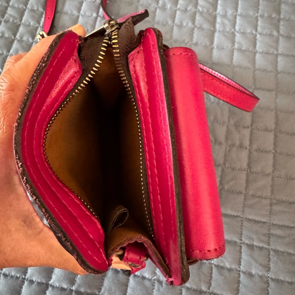 Patricia Nash Leather Pink Crossbody Bag - Picture 7 of 9